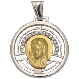 [M417] MEDALLA ORO 18KL VIRGEN NIÑA DE 23MM