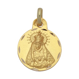 [M582] MEDALLA VIRGEN DE LOS DOLORES ORO 18KL EN 18 MM