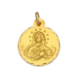 [M1427] MEDALLAS ORO 18KL V.DE LA PURISIMA- 17MM