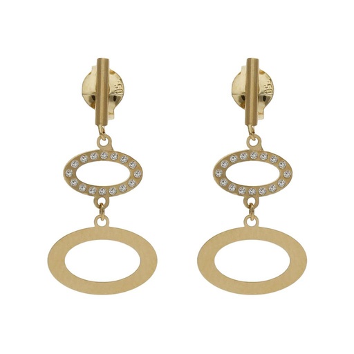 PENDIENTES ORO 18KL CIRCONITAS - 10x20MM