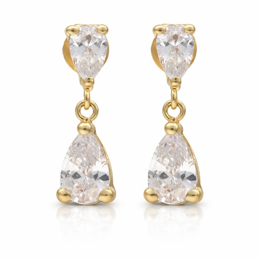 PENDIENTES ORO 18KL CIRCONITAS - 5x15MM