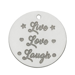 [AG3075] MI HISTORIA - ABALORIO LIVE LOVE LAUGH PLATA 925MM