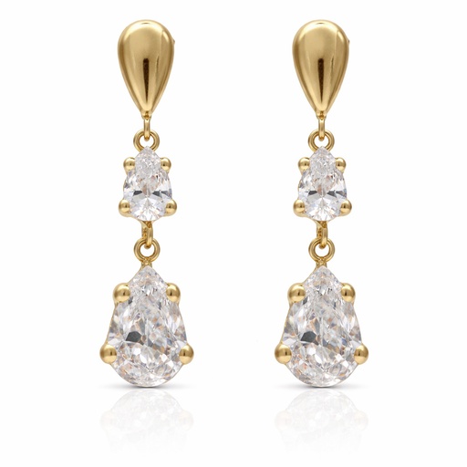 PENDIENTES ORO 18KL CIRCONITAS - 6x27MM
