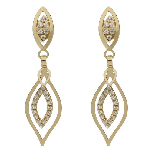 PENDIENTES ORO 18KL CIRCONITAS - 8x30MM