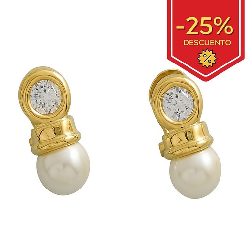 PENDIENTES ORO 18KL CON PERLAS