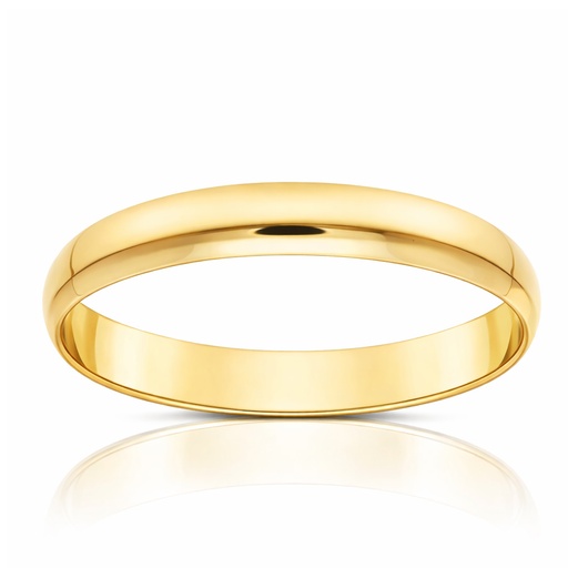 ALIANZA ORO 18KL LISA MEDIA CAÑA - 3MM