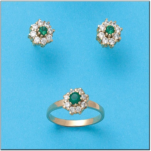 PENDIENTES ORO 18KL CRISOPAL VERDE