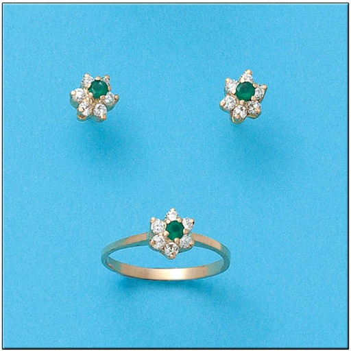 PENDIENTES ORO 18KL CRISOPAL VERDE