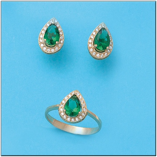 PENDIENTES ORO 18KL CRISOPAL VERDE