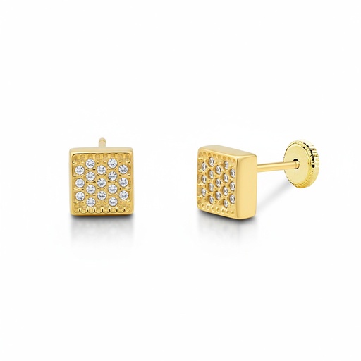 PENDIENTES ORO 18KL CUADRADOS