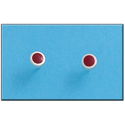 [AG1267] PENDIENTE CIRCULO ROJO PLATA 925MM