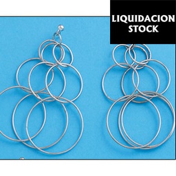 [AG1337] PENDIENTE CIRCULOS PLATA 925MM