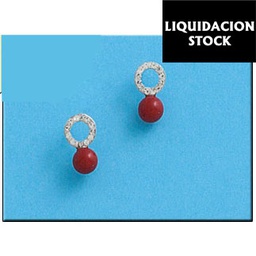 [AG1486] PENDIENTE CORAL PLATA 925MM 