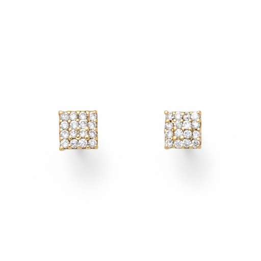 PENDIENTES ORO 18KL CUADRADOS CIRCONITAS