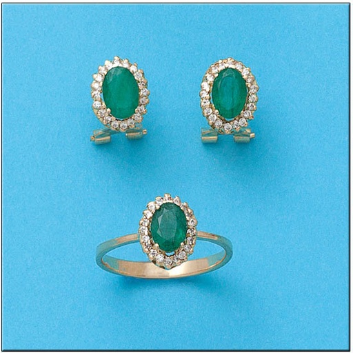 PENDIENTES ORO 18KL ESMERALDAS FINAS