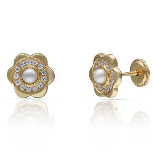 PENDIENTES ORO 18KL FLOR