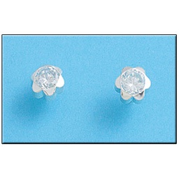 [AG1295] PENDIENTE FLOR CIRCONITA PLATA 925MM