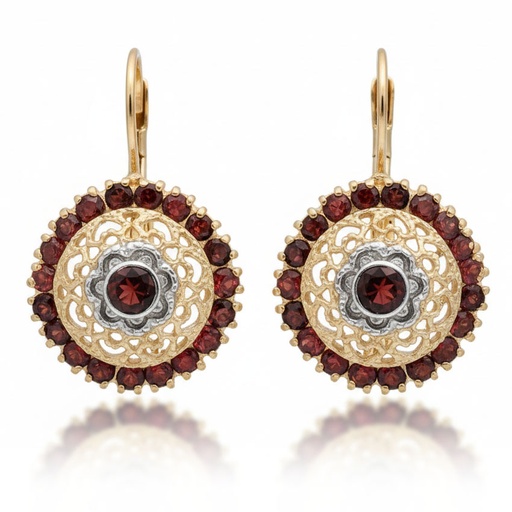 PENDIENTES ORO 18KL GRANATE