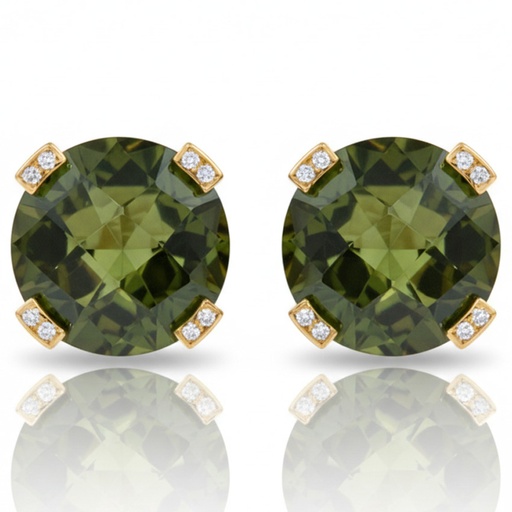 PENDIENTES ORO 18KL OLIVINA