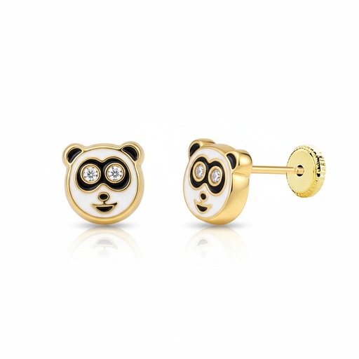 PENDIENTES ORO 18KL OSO PANDA