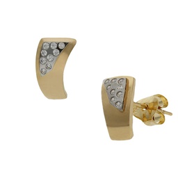 [P1439] PENDIENTES BICOLOR ORO 18KL - 5x10MM