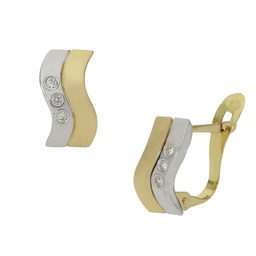 [P999] PENDIENTES BICOLOR ORO 18KL CIRCONITAS