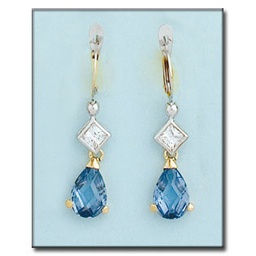 [P6423] PENDIENTES BICOLOR ORO 18KL CIRCONITAS