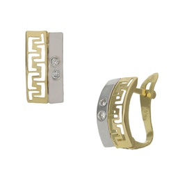 [P998] PENDIENTES BICOLOR ORO 18KL CIRCONITAS