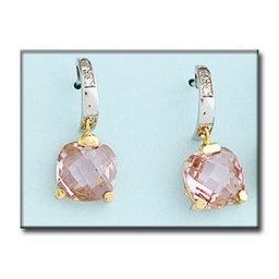 [P6409] PENDIENTES BICOLOR ORO 18KL CIRCONITAS