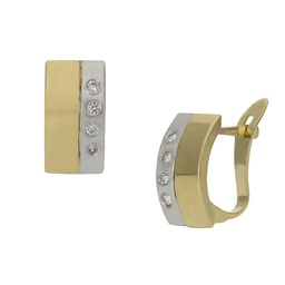 [P997] PENDIENTES BICOLOR ORO 18KL CIRCONITAS