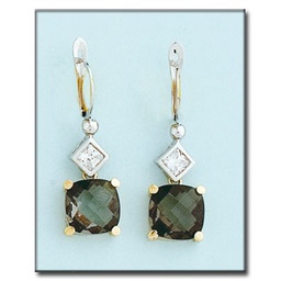 [P6415] PENDIENTES BICOLOR ORO 18KL OLIVINA