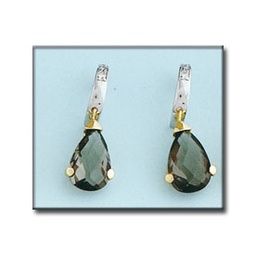 [P6395] PENDIENTES BICOLOR ORO 18KL OLIVINA