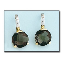 [P6405] PENDIENTES BICOLOR ORO 18KL OLIVINA