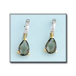 [P6400] PENDIENTES BICOLOR ORO 18KL OLIVINA