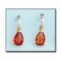 [P6399] PENDIENTES BICOLOR ORO 18KL PAPARAYA