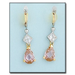 [P6424] PENDIENTES BICOLOR ORO 18KL ROSA