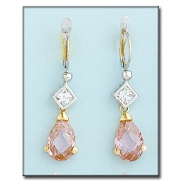 [P6419] PENDIENTES BICOLOR ORO 18KL ROSA