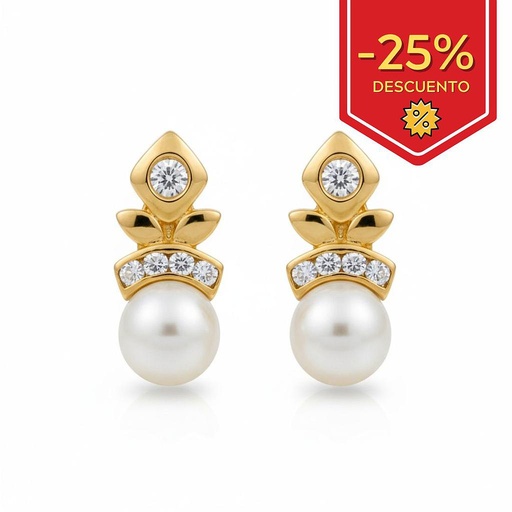 PENDIENTES ORO 18KL PERLAS