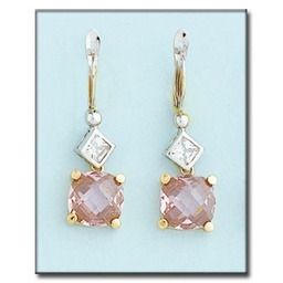 [P6414] PENDIENTES BICOLOR ORO 18KL ROSA
