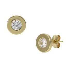 [P971] PENDIENTES CHATON ORO 18KL - 7.5MM