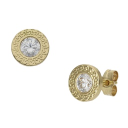 [P975] PENDIENTES CHATON ORO 18KL - 7MM 