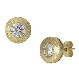 [P974] PENDIENTES CHATON ORO 18KL - 9MM