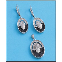 [AG5039P] PENDIENTES CIRCONITAS NEGRAS PLATA 925MM