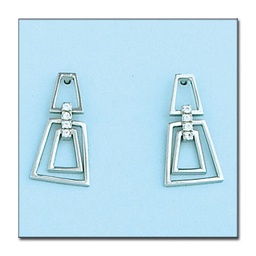 [P6133] PENDIENTES CIRCONITAS ORO BLANCO 18KL