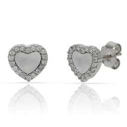 [AG1632] PENDIENTES CORAZON NACAR CIRCONITAS PLATA 925MM - 8.50MM