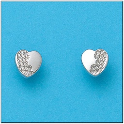 [P405] PENDIENTES CORAZON ORO BLANCO 18KL