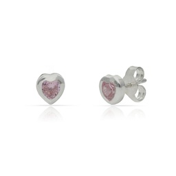 [AG1719] PENDIENTES CORAZON PIEDRA ROSA PLATA 925MM - 4MM (copia)