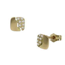 [P1064] PENDIENTES CUADRADOS ORO 18KL CIRCONITAS