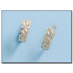 [P632] PENDIENTES EN ORO 18KL BICOLOR TALLADOS
