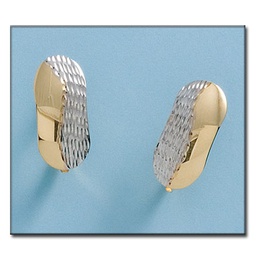 [P716] PENDIENTES EN ORO 18KL BICOLOR TALLADOS